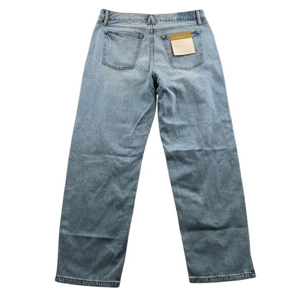 NWT Goldie Blues Women's Legacy Straight Jeans Size 16 Blue Denim Mid-Rise Slit - Picture 2 of 16